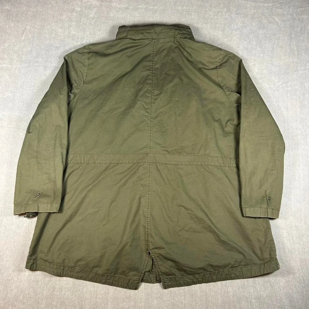 Ava & Viv Womens Olive Green Utility Field Jacket Full Zip Cotton F16870443